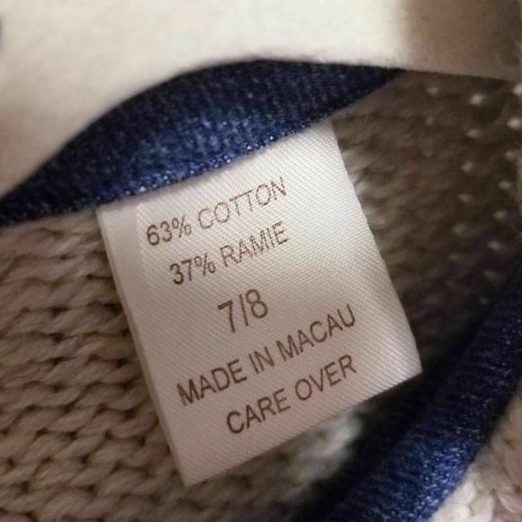 KC Parker Denim Jacket White Nordic Isle Knitted girl 7/8 - Picture 5 of 6